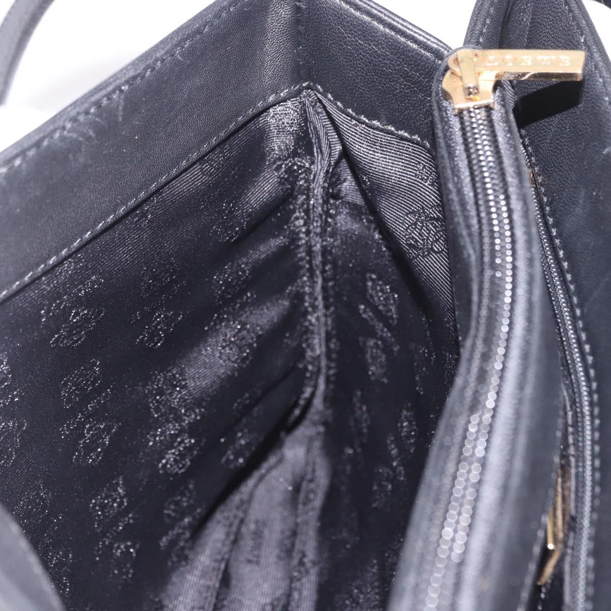 LOEWE Shoulder Bag Leather Black Gold Auth 186334A