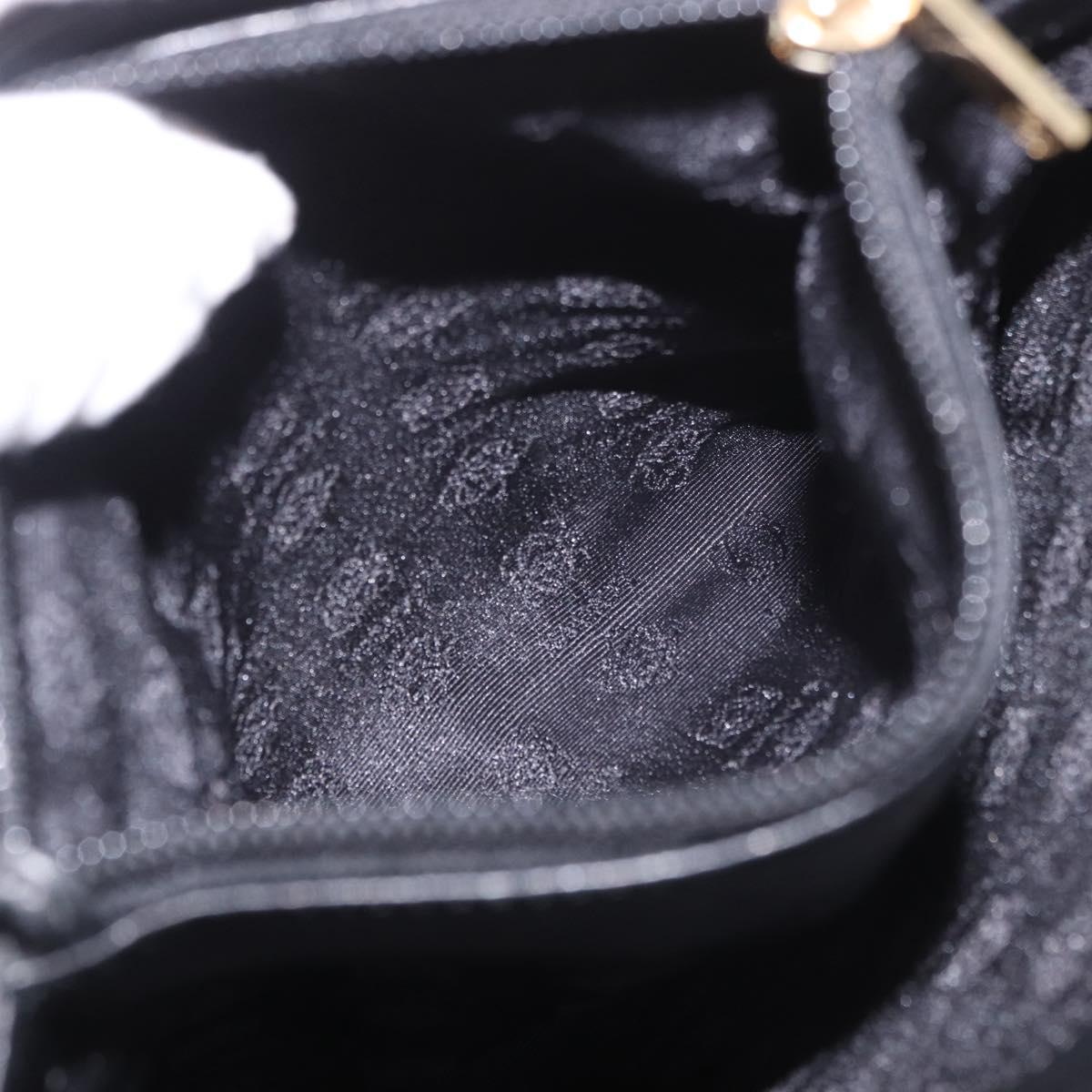 LOEWE Shoulder Bag Leather Black Gold Auth 186334A