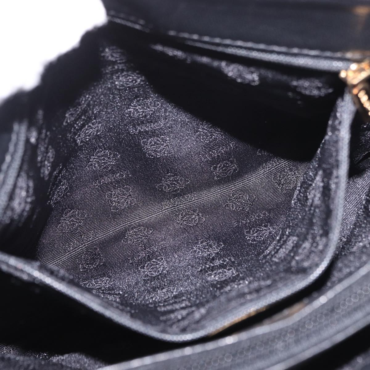 LOEWE Shoulder Bag Leather Black Gold Auth 186334A