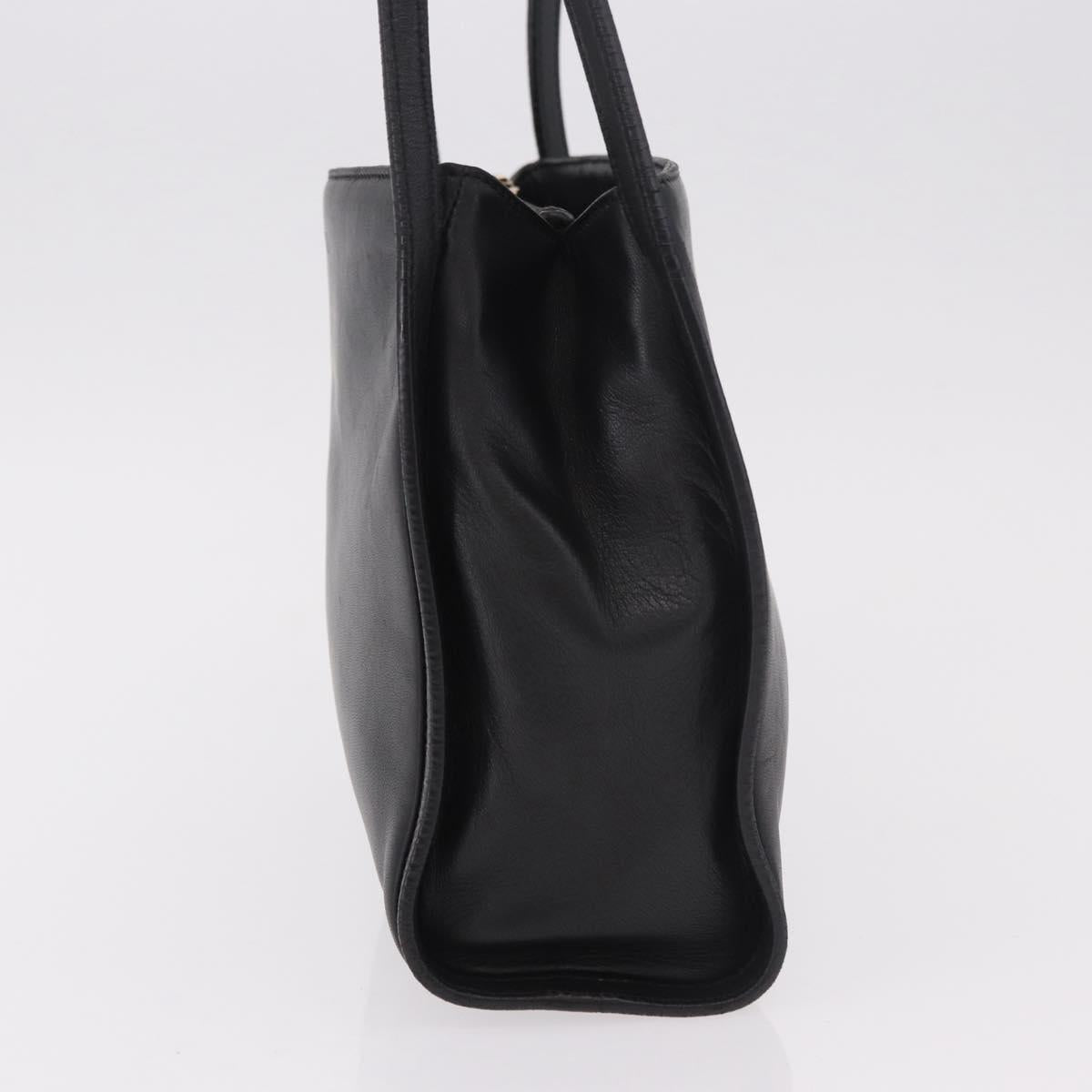 LOEWE Shoulder Bag Leather Black Gold Auth 186334A