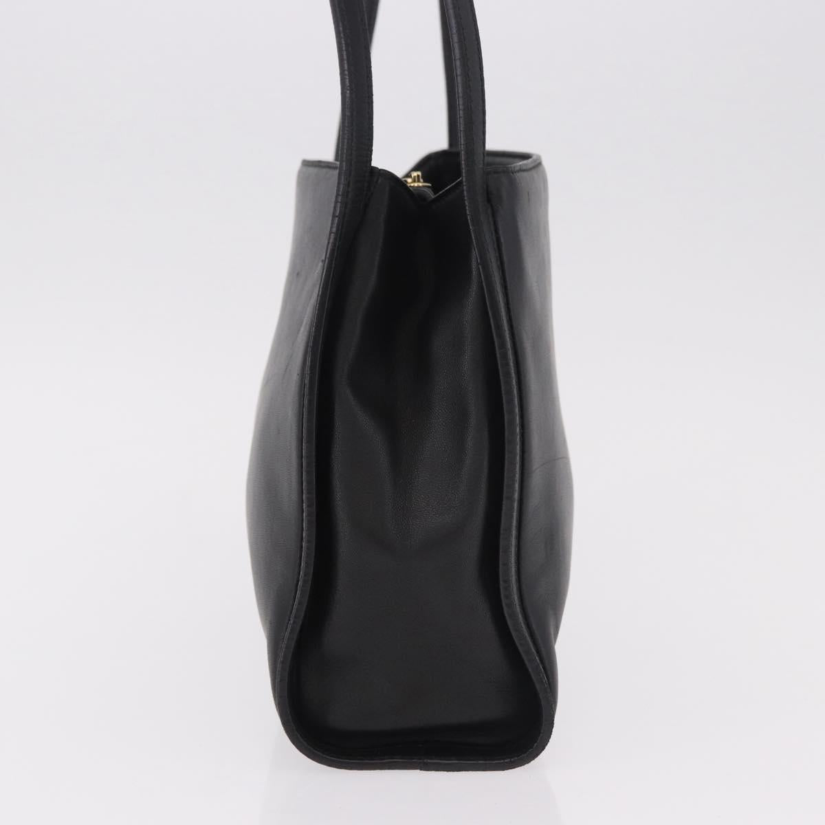 LOEWE Shoulder Bag Leather Black Gold Auth 186334A