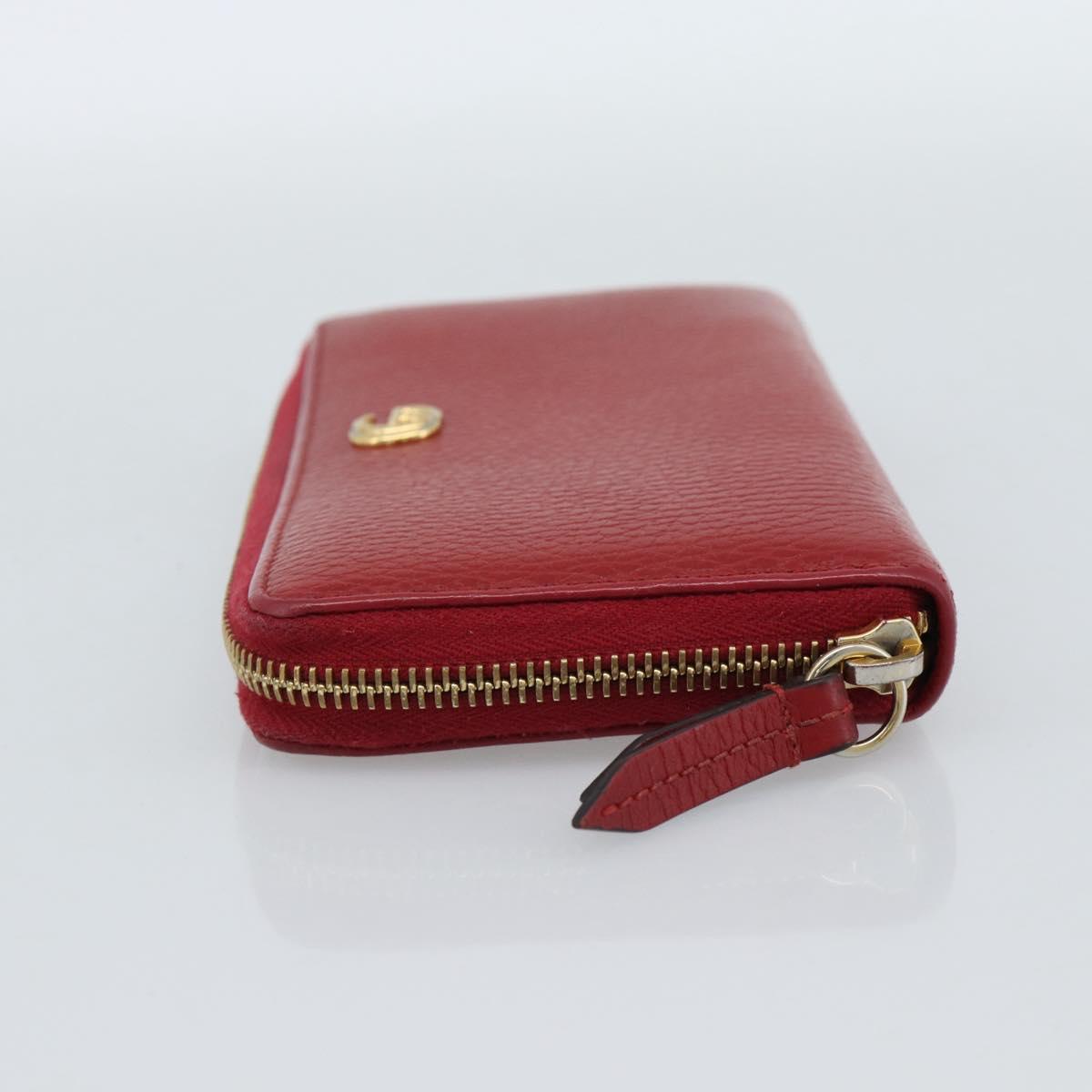 GUCCI GG Marmont Long Wallet Leather Red Gold 456117 Auth 186348A