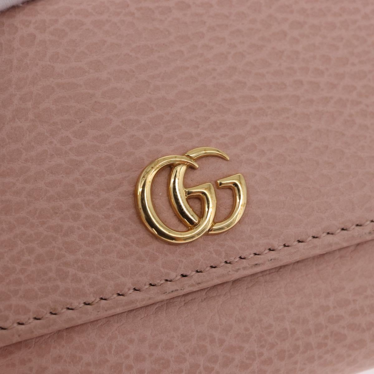 GUCCI GG Marmont Wallet Leather Pink Gold 524672 Auth 186349M