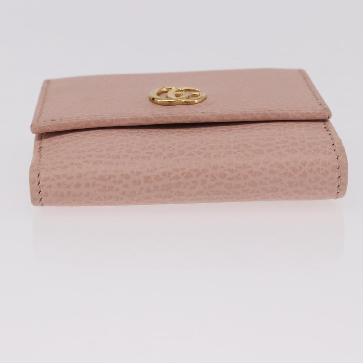 GUCCI GG Marmont Wallet Leather Pink Gold 524672 Auth 186349M