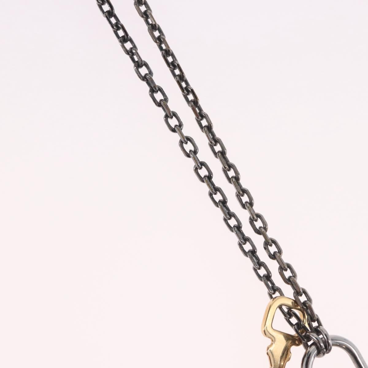 LOUIS VUITTON Pendant Valentine Padlock Necklace metal Black M01149 Auth 186353V