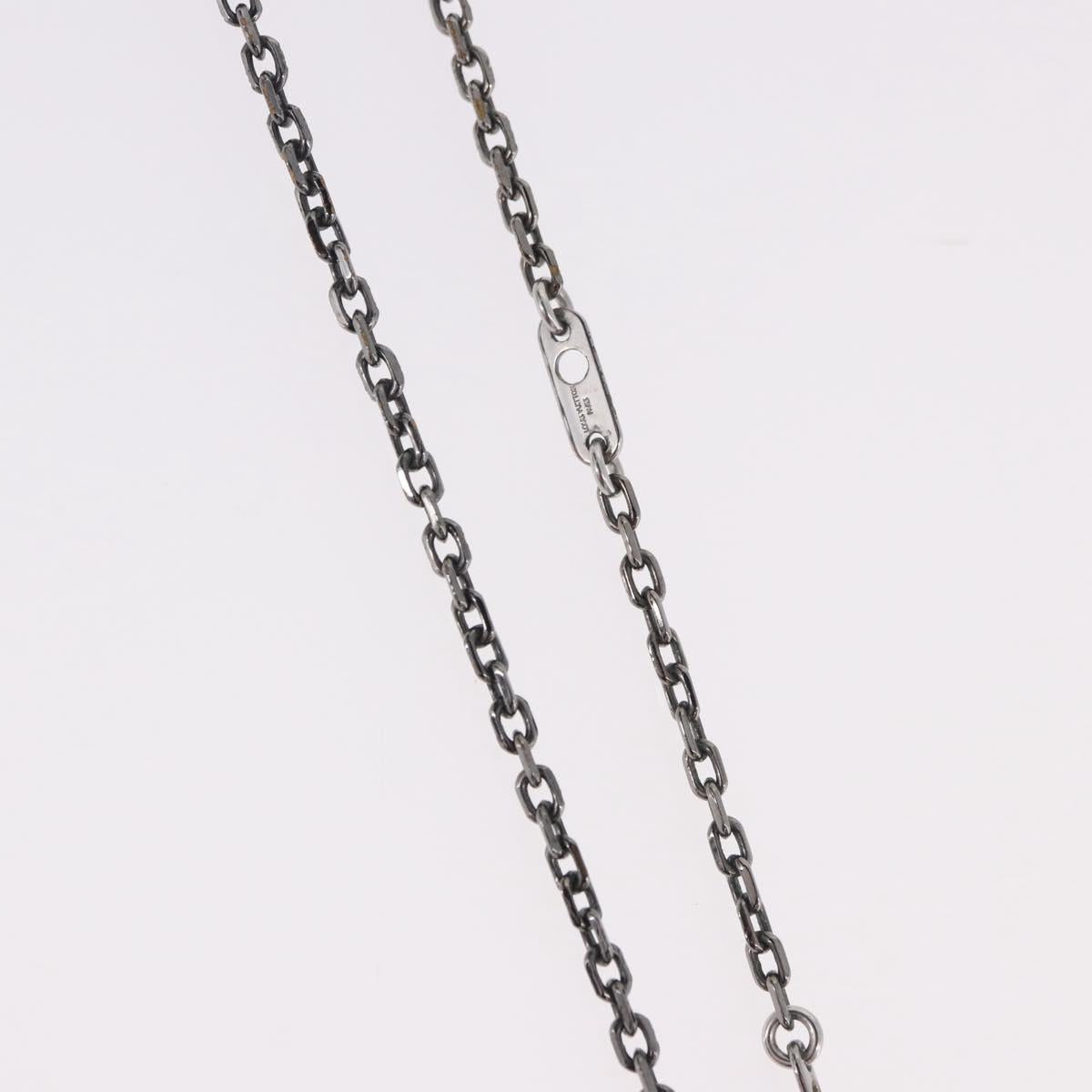 LOUIS VUITTON Pendant Valentine Padlock Necklace metal Black M01149 Auth 186353V
