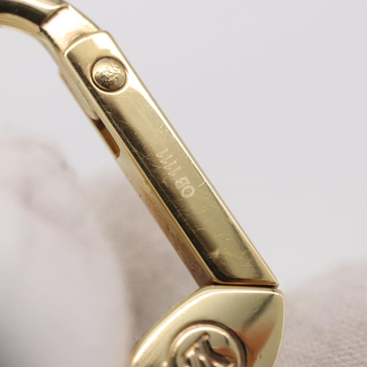 LOUIS VUITTON Porte Cles Coeur Rayure Charm Gold M66476 LV Auth 186357M