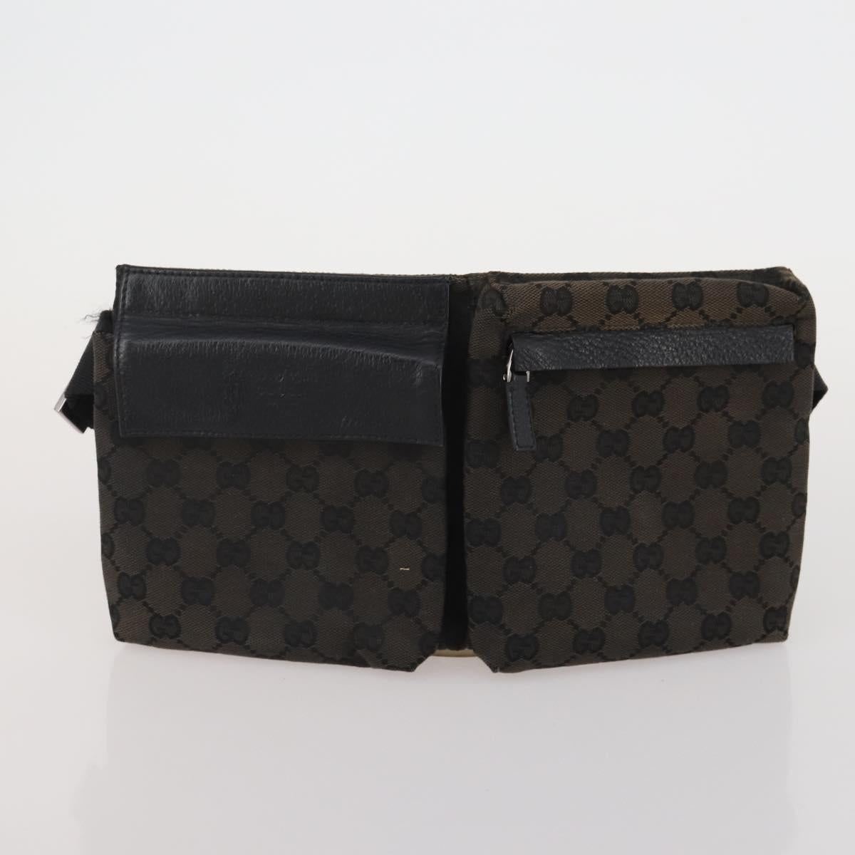 GUCCI GG Canvas Shoulder Bag 2 Set Beige Black Auth 186360
