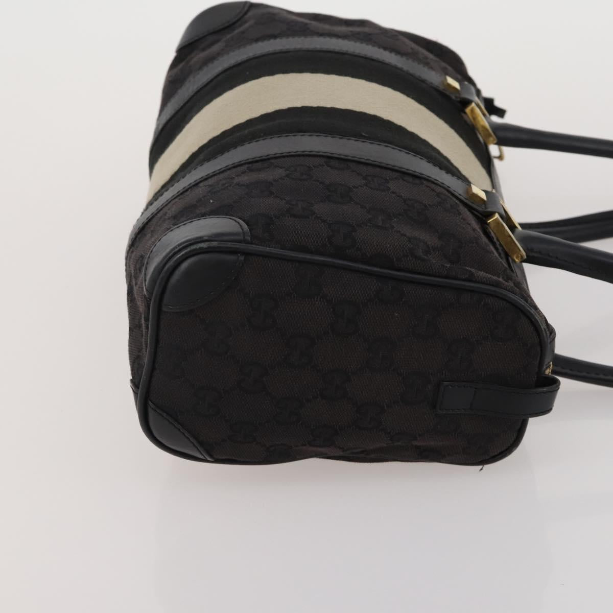 GUCCI GG Canvas Sherry Line Bamboo Bag Leather 4 Set Beige Black Auth 186361