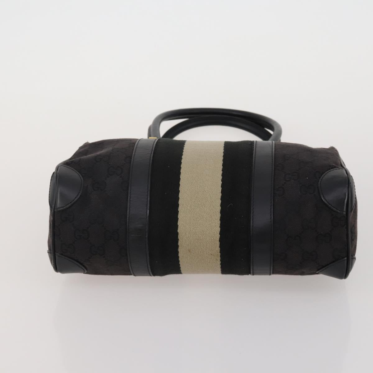 GUCCI GG Canvas Sherry Line Bamboo Bag Leather 4 Set Beige Black Auth 186361