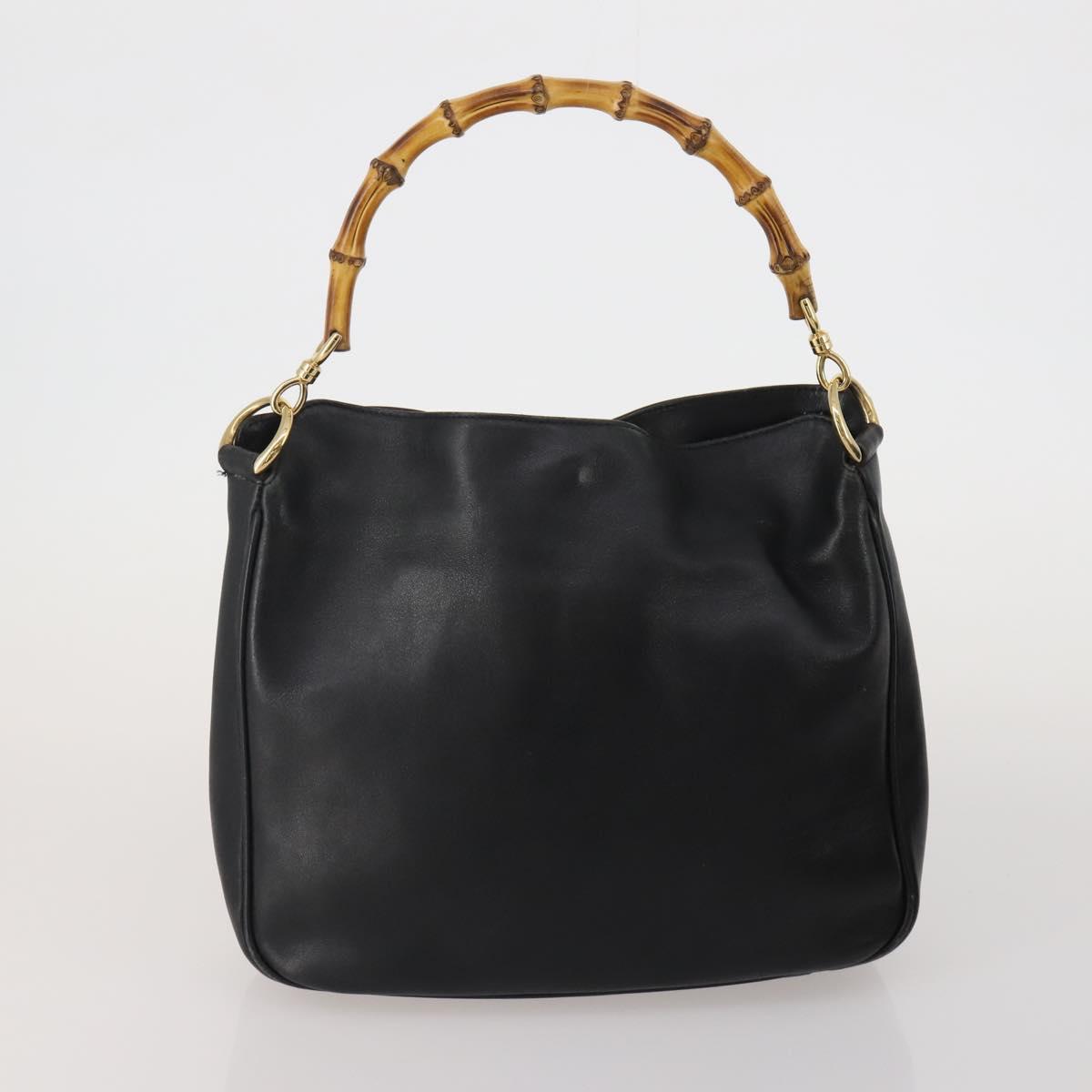 GUCCI GG Canvas Sherry Line Bamboo Bag Leather 4 Set Beige Black Auth 186361