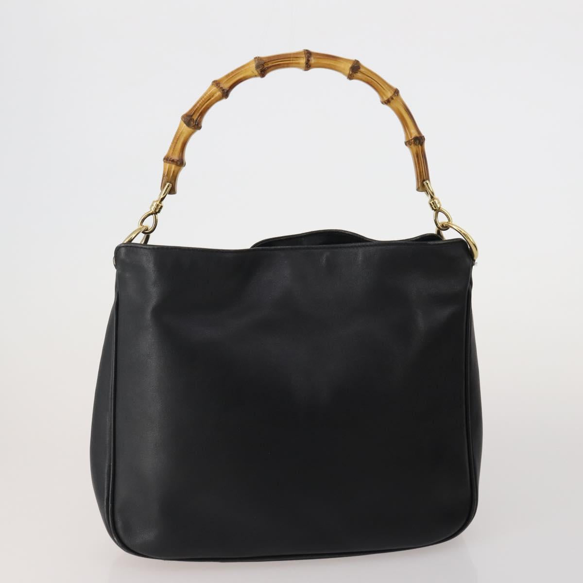 GUCCI GG Canvas Sherry Line Bamboo Bag Leather 4 Set Beige Black Auth 186361