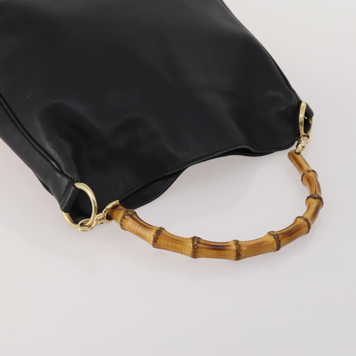 GUCCI GG Canvas Sherry Line Bamboo Bag Leather 4 Set Beige Black Auth 186361