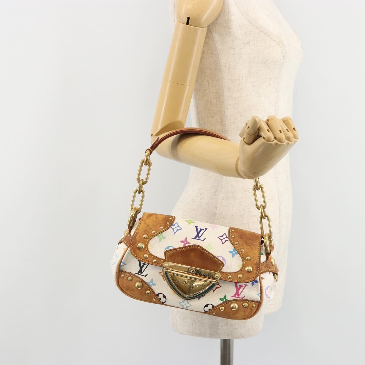 LOUIS VUITTON Monogram Multicolor Marilyn Shoulder Bag White M40206 Auth 186372