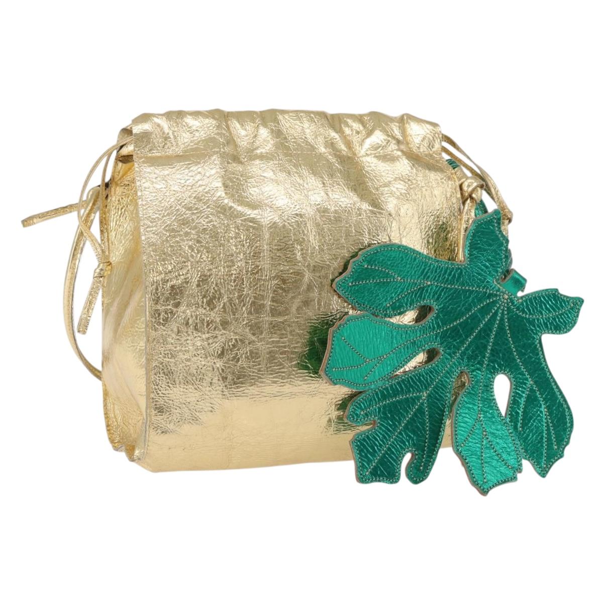 Vivienne Westwood Shoulder Bag Leather Gold Auth 186376