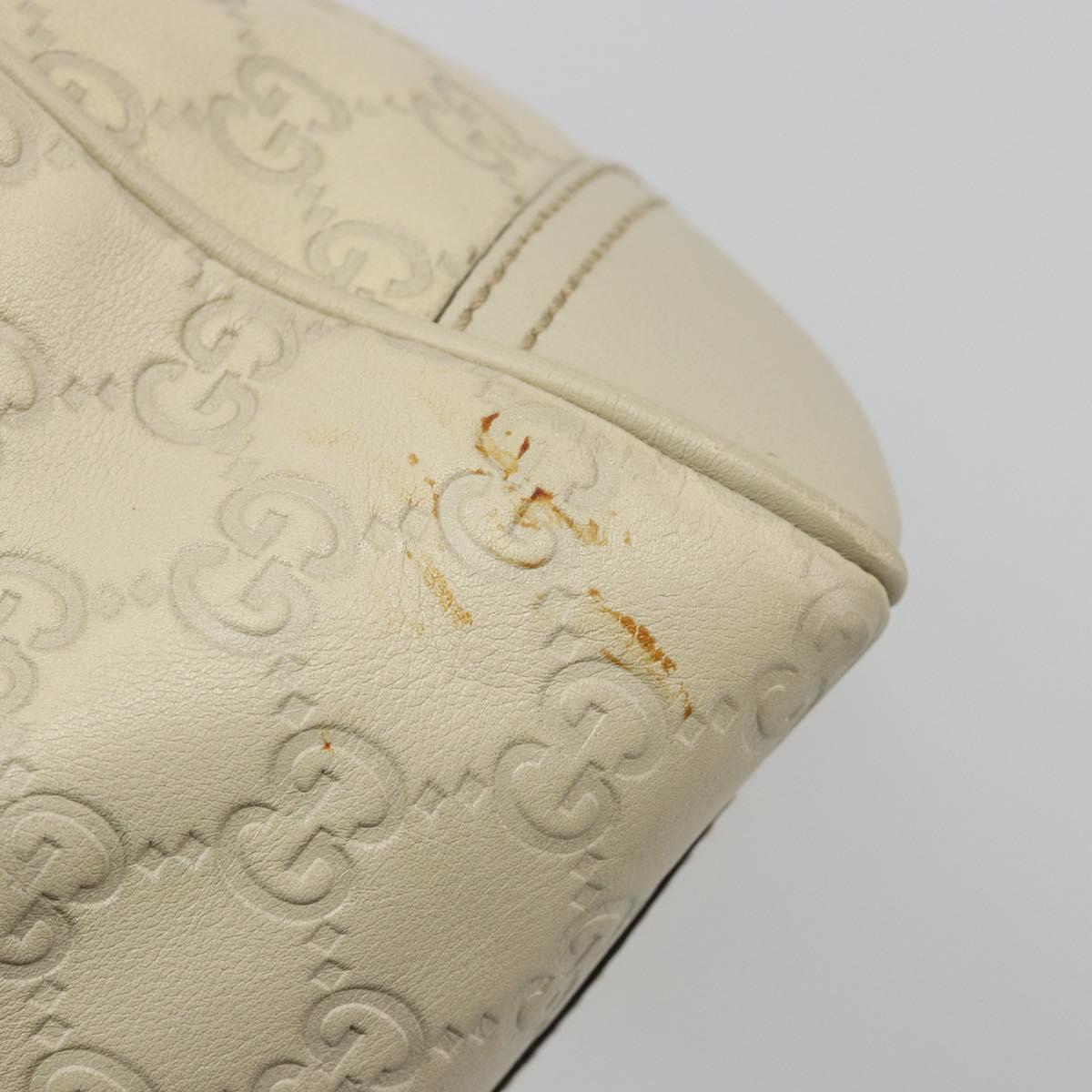 GUCCI GG Canvas Guccissima Princess Bag Leather Ivory Gold 177052 Auth 186378V
