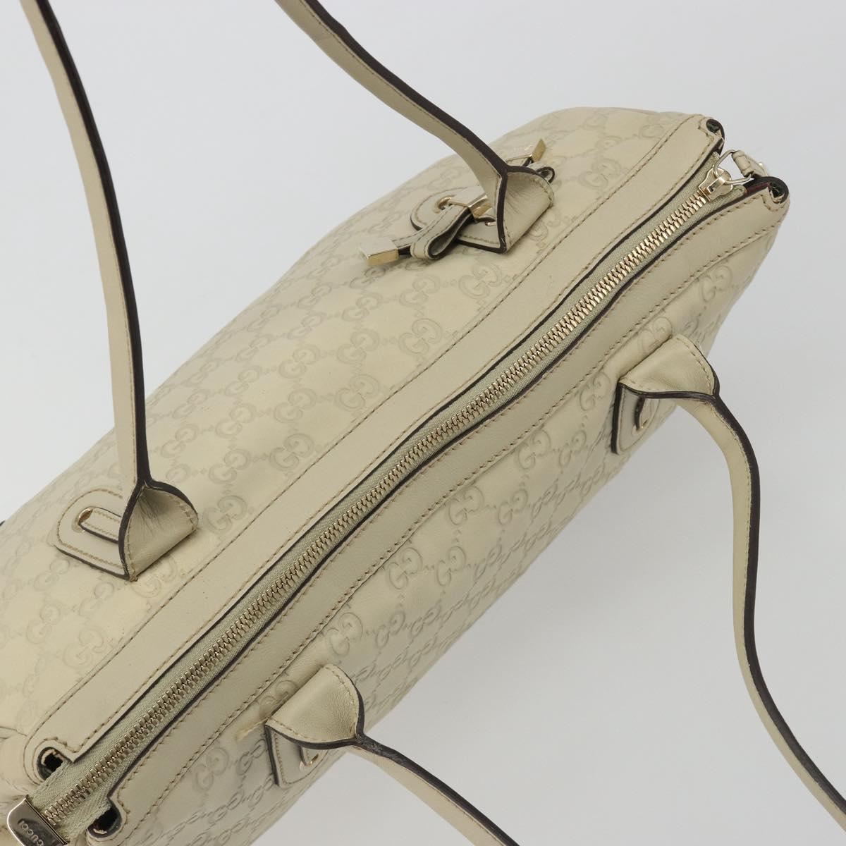 GUCCI GG Canvas Guccissima Princess Bag Leather Ivory Gold 177052 Auth 186378V