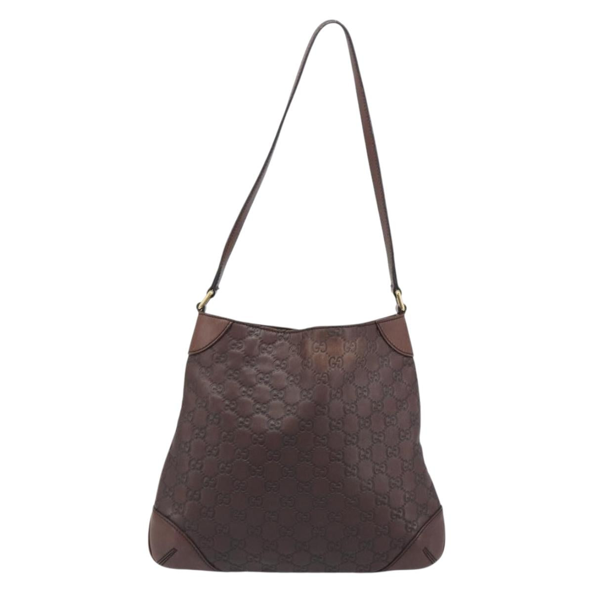 GUCCI GG Canvas Guccissima Bag Leather Outlet Brown Gold 248272 Auth 186379V