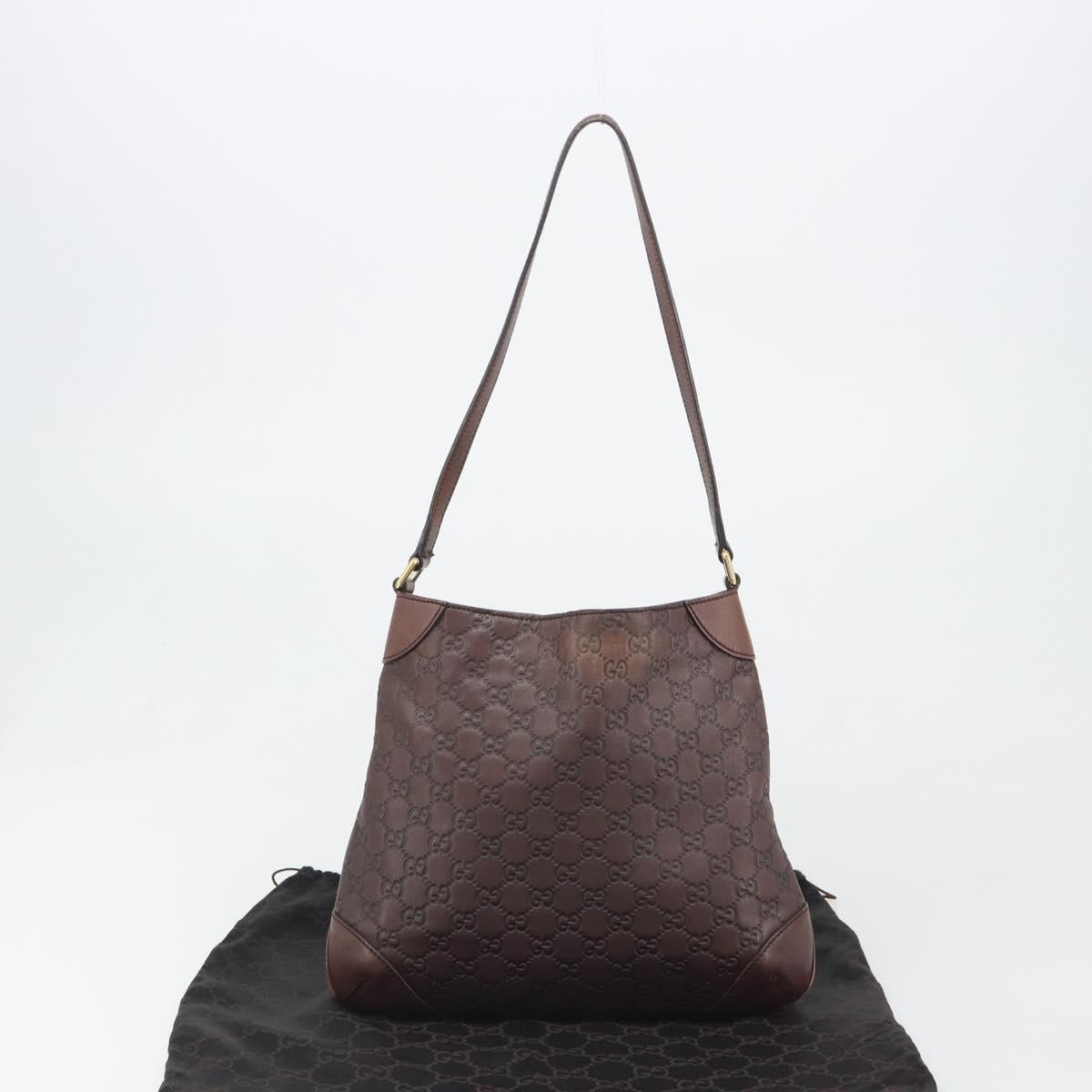 GUCCI GG Canvas Guccissima Bag Leather Outlet Brown Gold 248272 Auth 186379V