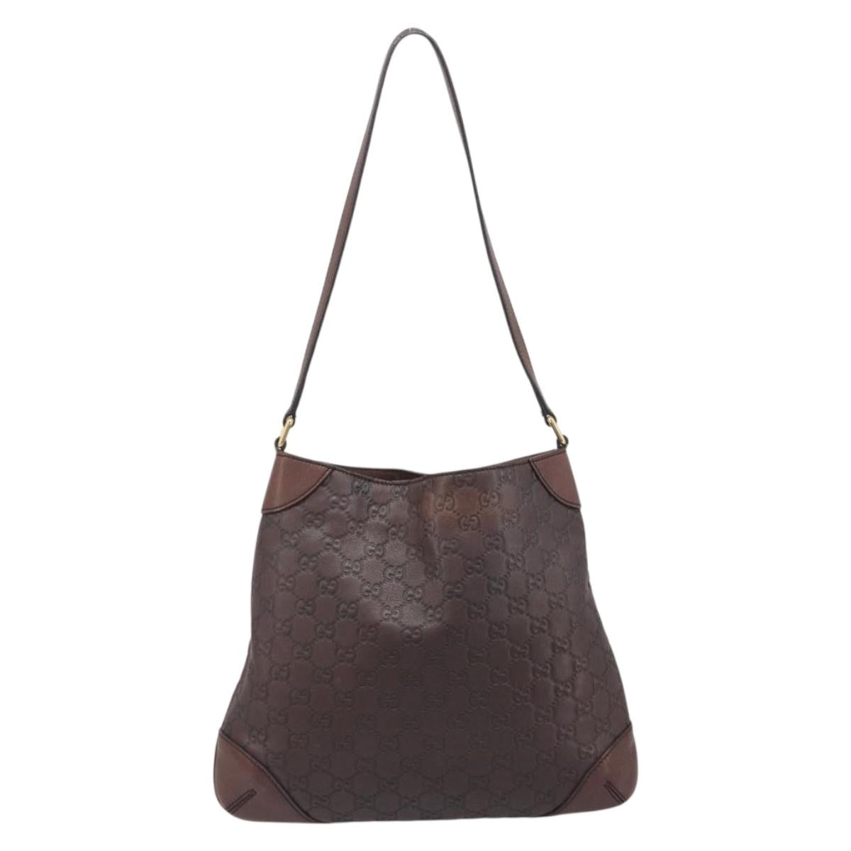 GUCCI GG Canvas Guccissima Bag Leather Outlet Brown Gold 248272 Auth 186379V