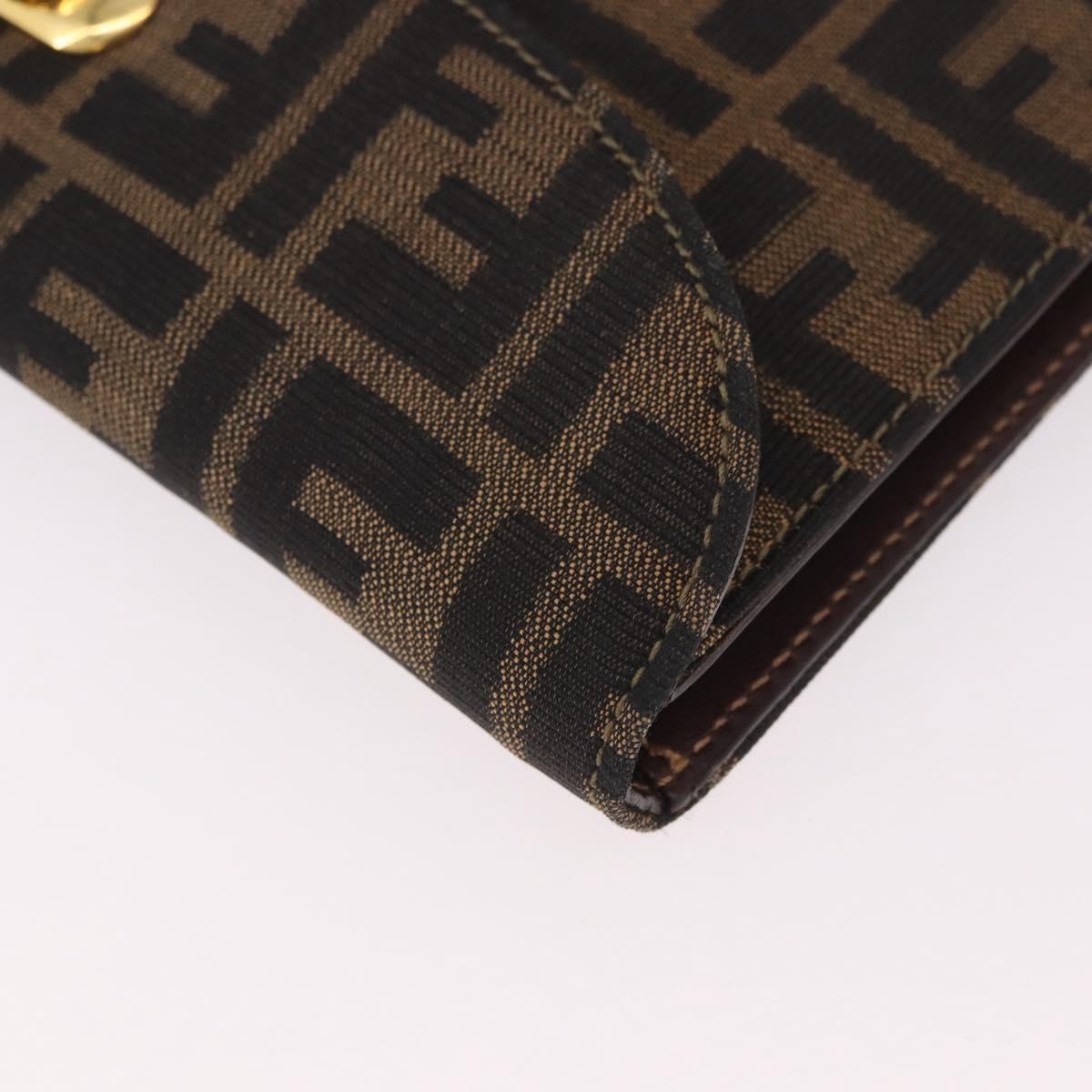 FENDI Zucca Canvas Hand Bag Black Brown Auth 186381V