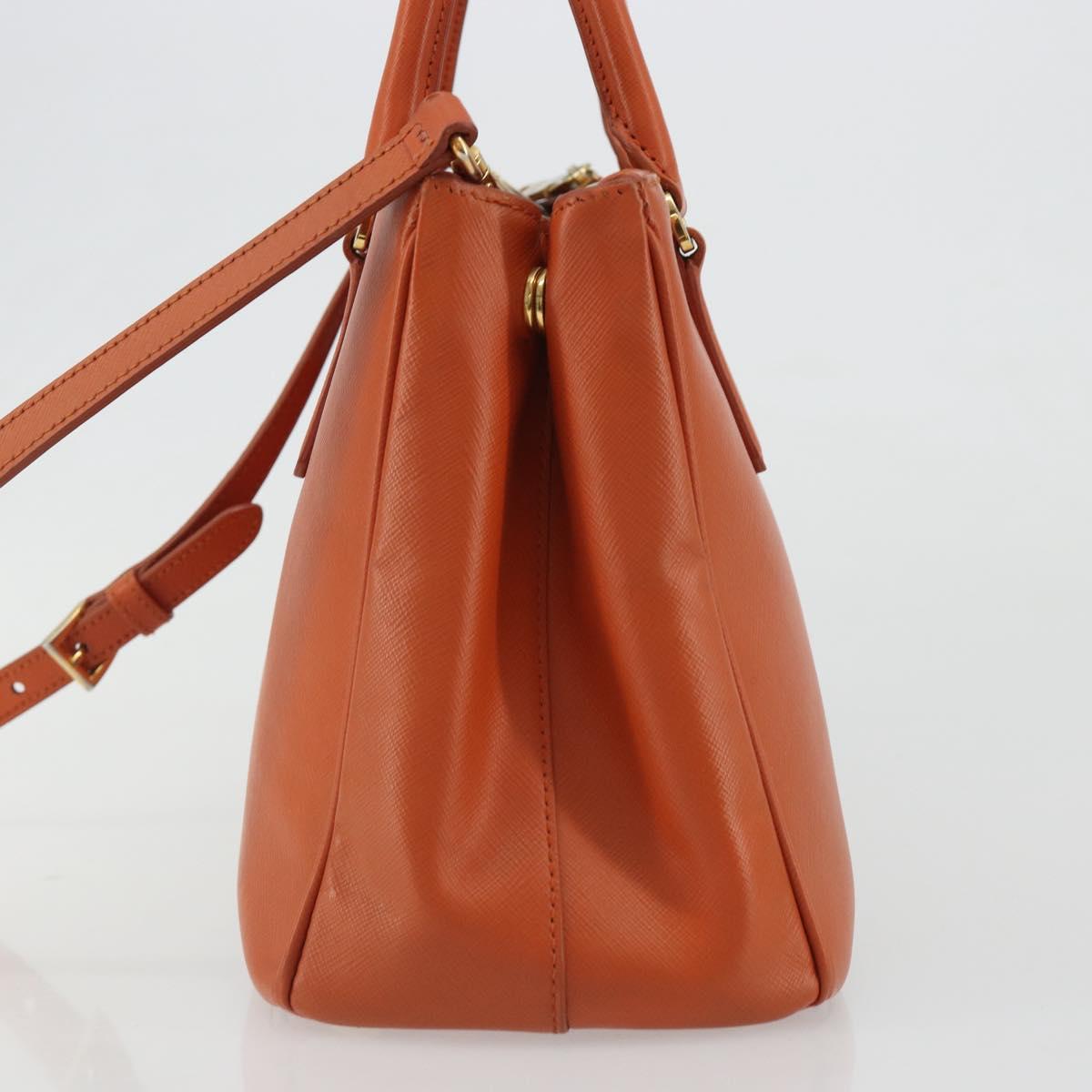 PRADA Galleria Hand Bag Safiano leather 2way Orange Auth 186384V