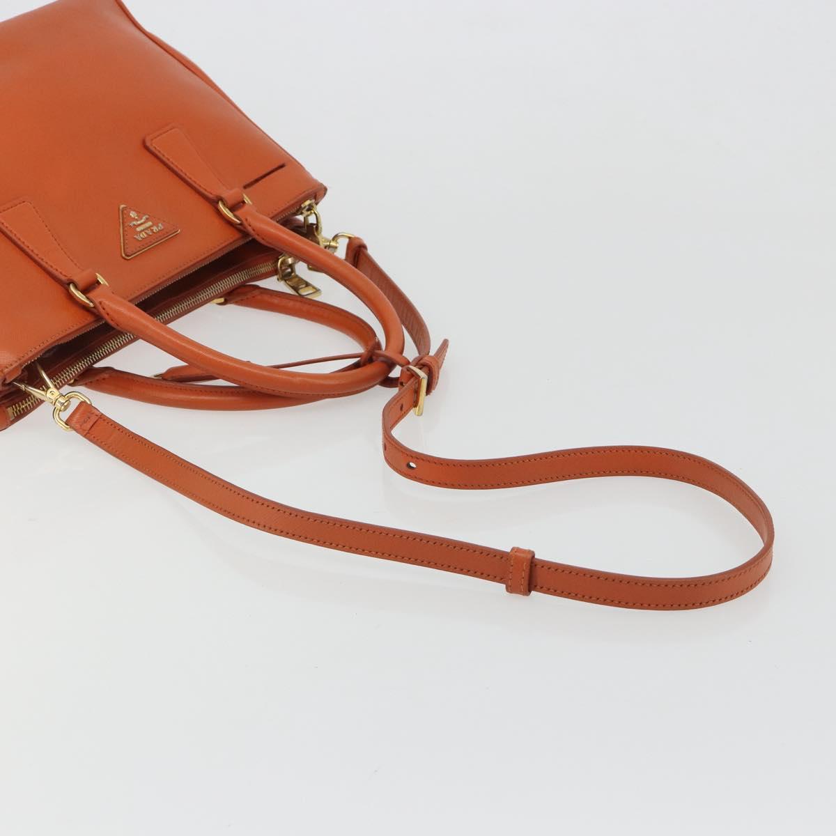 PRADA Galleria Hand Bag Safiano leather 2way Orange Auth 186384V