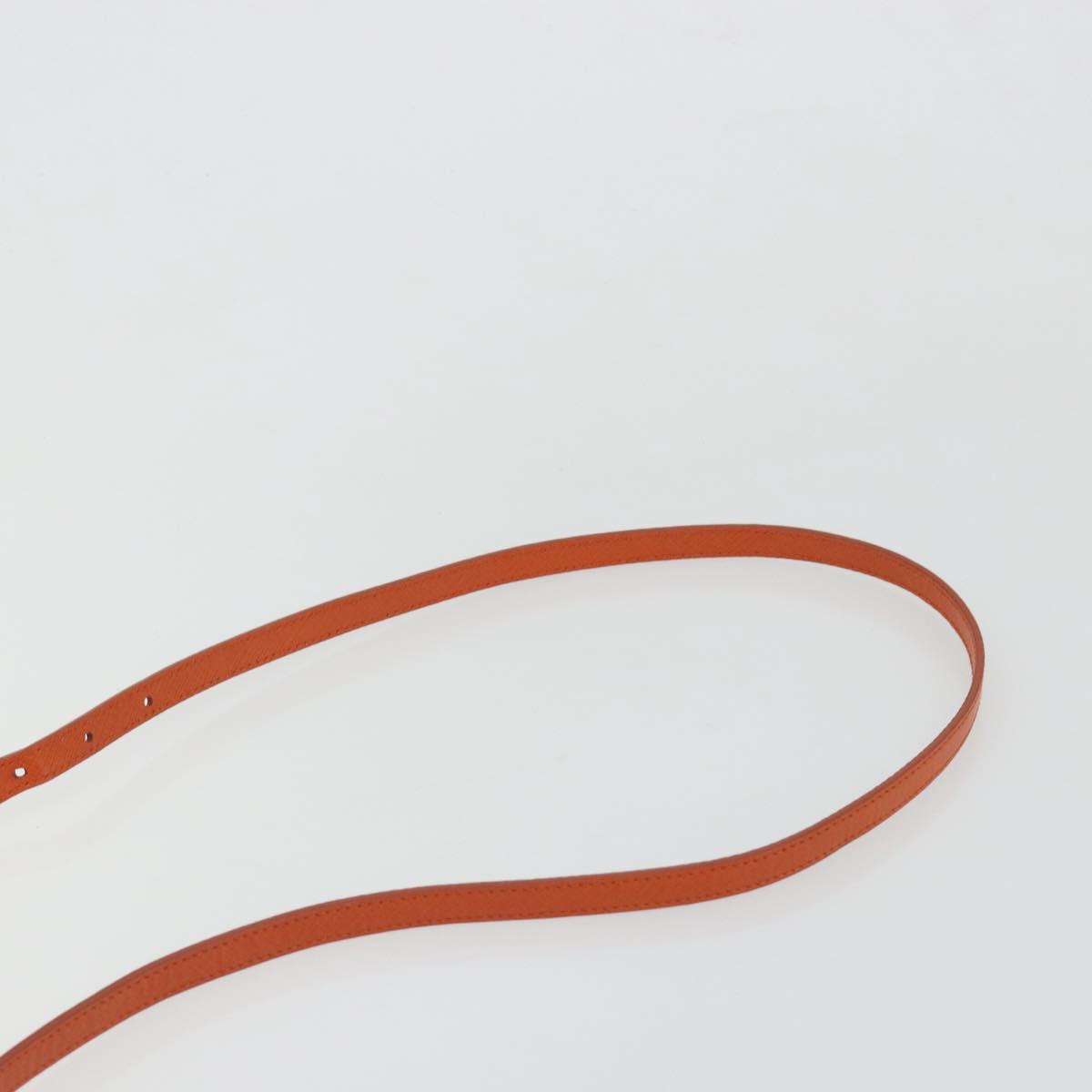 PRADA Shoulder Bag Saffiano leather Orange Gold Auth 186385V