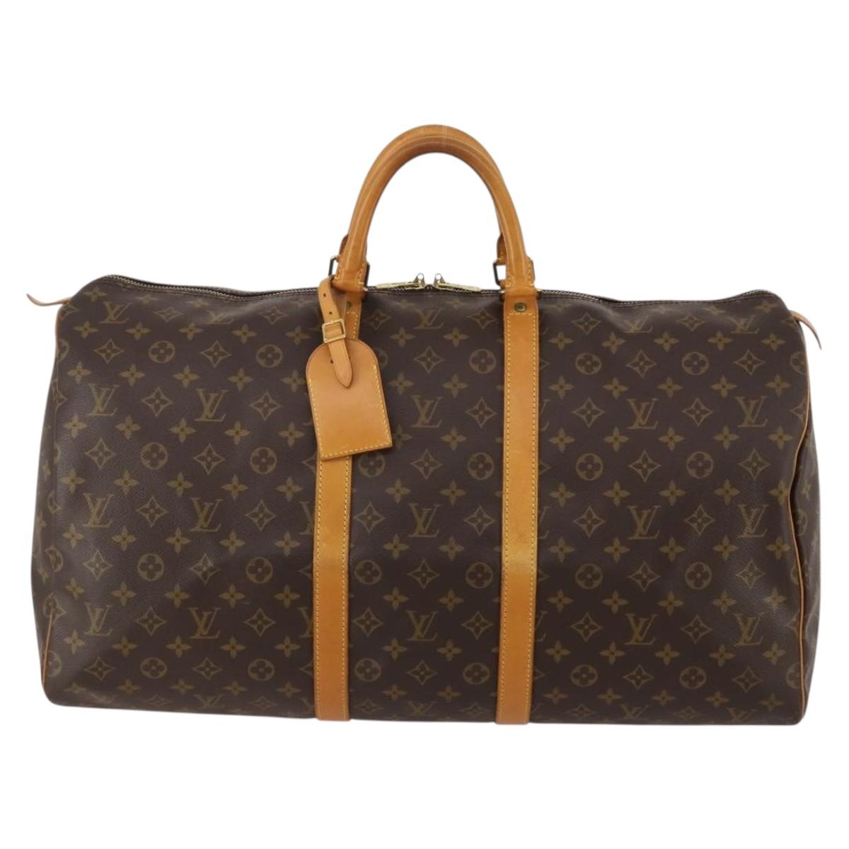 LOUIS VUITTON Monogram Keepall 55 Boston Bag M41424 LV Auth 186387A