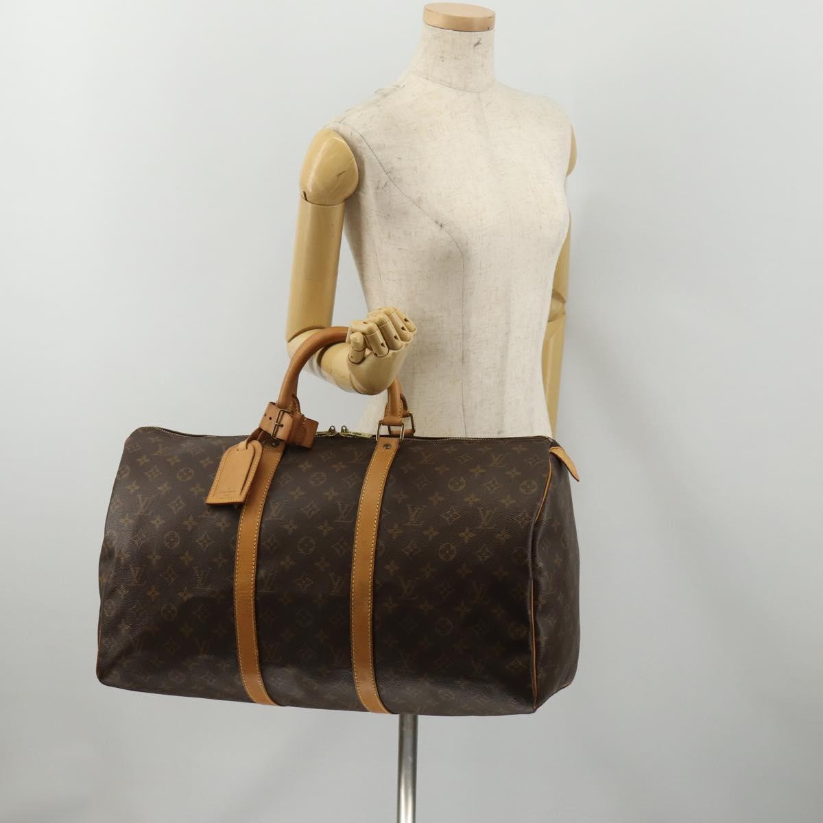 LOUIS VUITTON Monogram Keepall 50 Boston Bag M41426 LV Auth 186388A