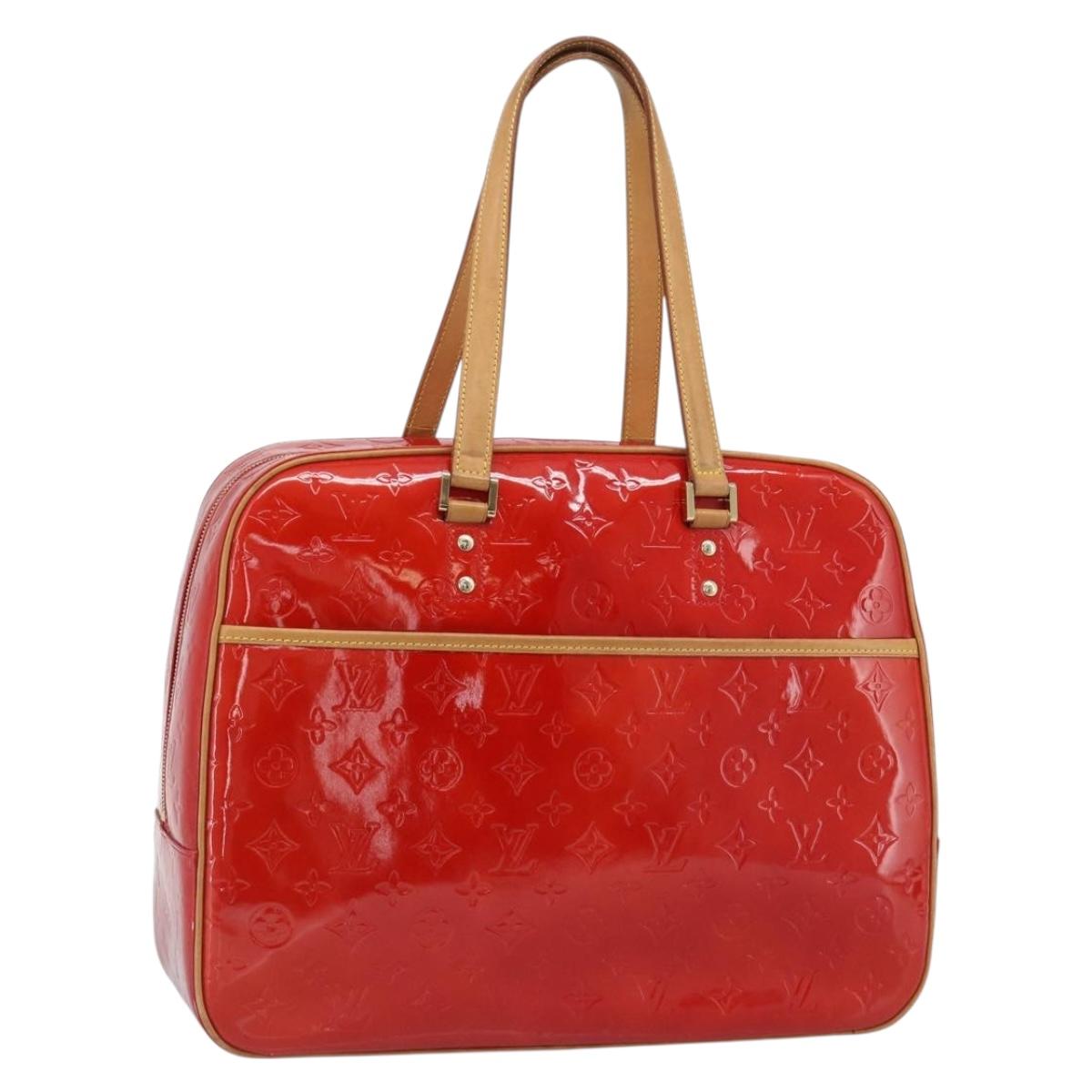 LOUIS VUITTON Monogram Vernis Sutton Hand Bag Red Rouge M91080 LV Auth 186400