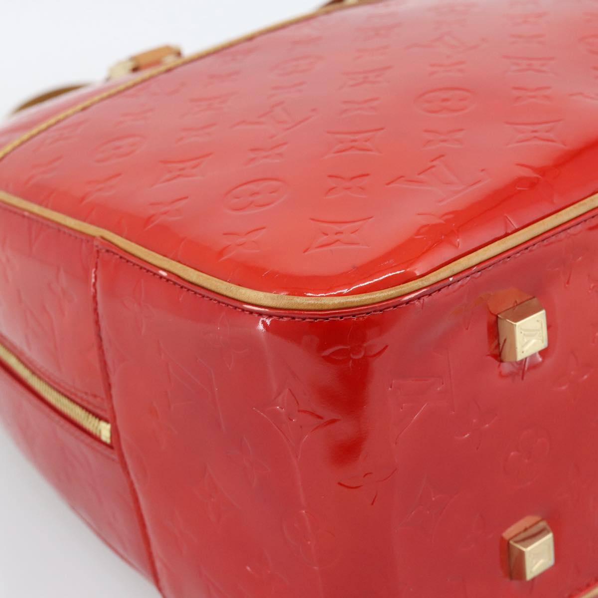 LOUIS VUITTON Monogram Vernis Sutton Hand Bag Red Rouge M91080 LV Auth 186400