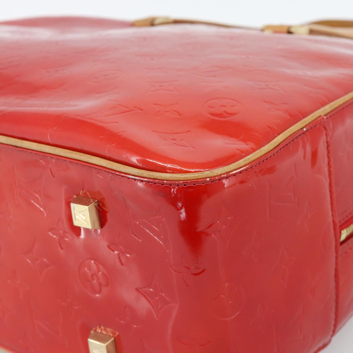 LOUIS VUITTON Monogram Vernis Sutton Hand Bag Red Rouge M91080 LV Auth 186400