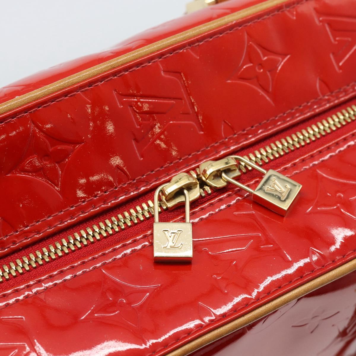 LOUIS VUITTON Monogram Vernis Sutton Hand Bag Red Rouge M91080 LV Auth 186400