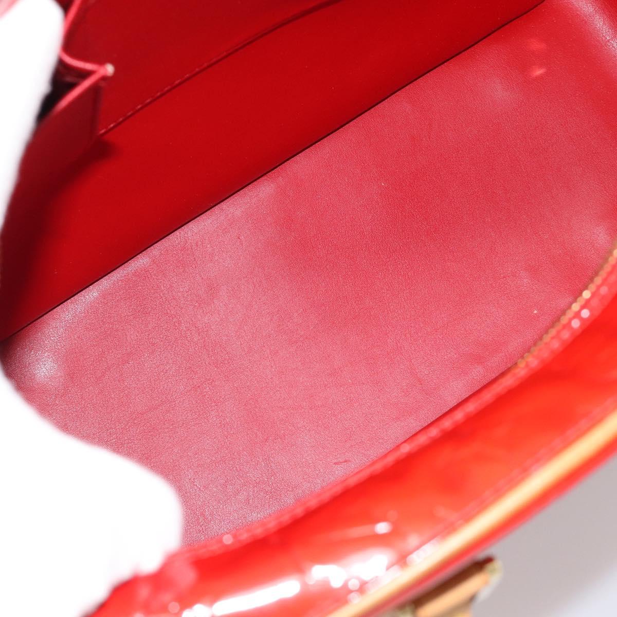 LOUIS VUITTON Monogram Vernis Sutton Hand Bag Red Rouge M91080 LV Auth 186400