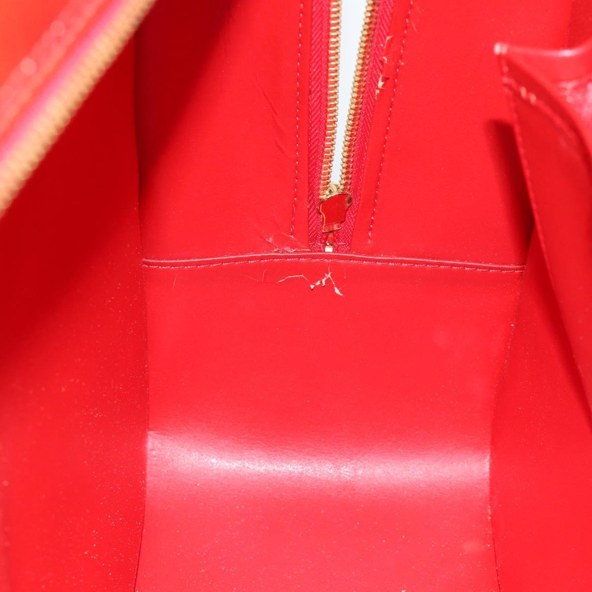 LOUIS VUITTON Monogram Vernis Sutton Hand Bag Red Rouge M91080 LV Auth 186400