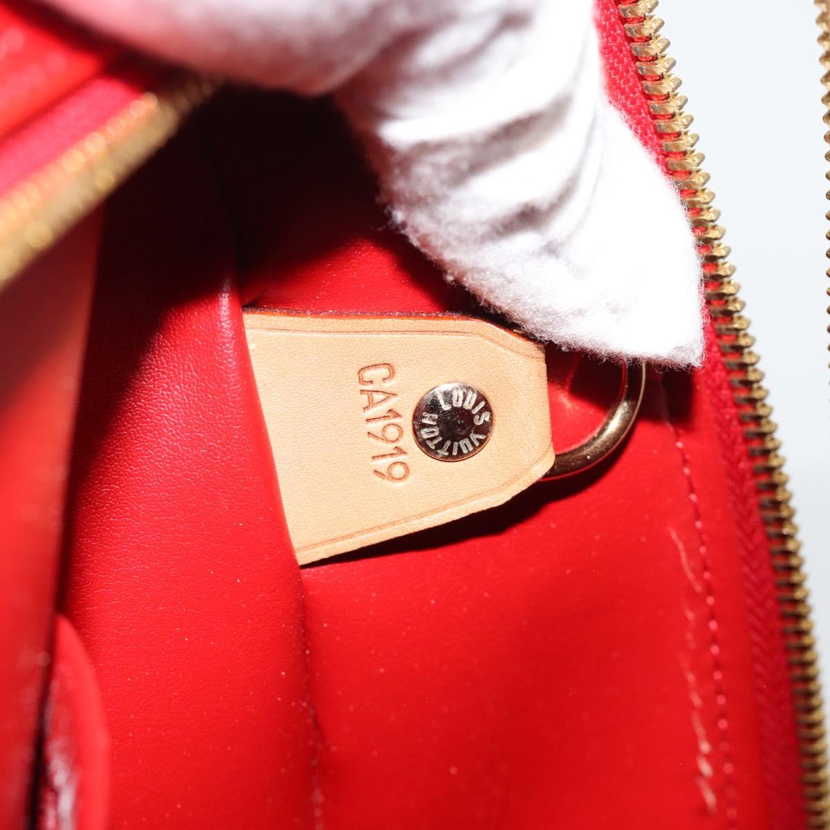 LOUIS VUITTON Monogram Vernis Sutton Hand Bag Red Rouge M91080 LV Auth 186400