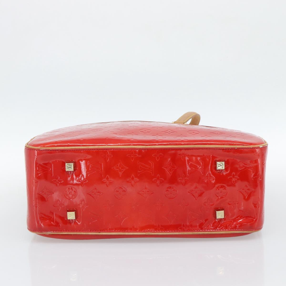 LOUIS VUITTON Monogram Vernis Sutton Hand Bag Red Rouge M91080 LV Auth 186400