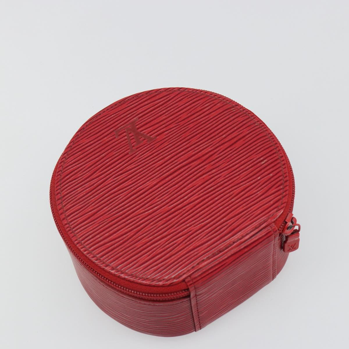 LOUIS VUITTON Epi Ecrin Bijoux 12 Jewelry Box Red M48207 LV Auth 186404