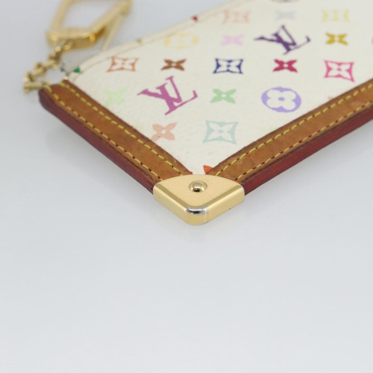LOUIS VUITTON Monogram Multicolor Pochette Cles Purse White M92655 Auth 186408