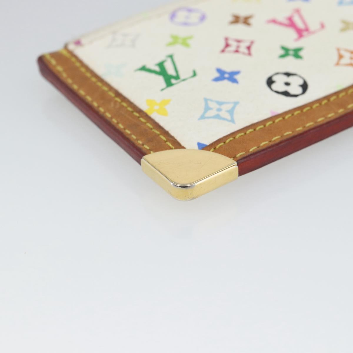 LOUIS VUITTON Monogram Multicolor Pochette Cles Purse White M92655 Auth 186408