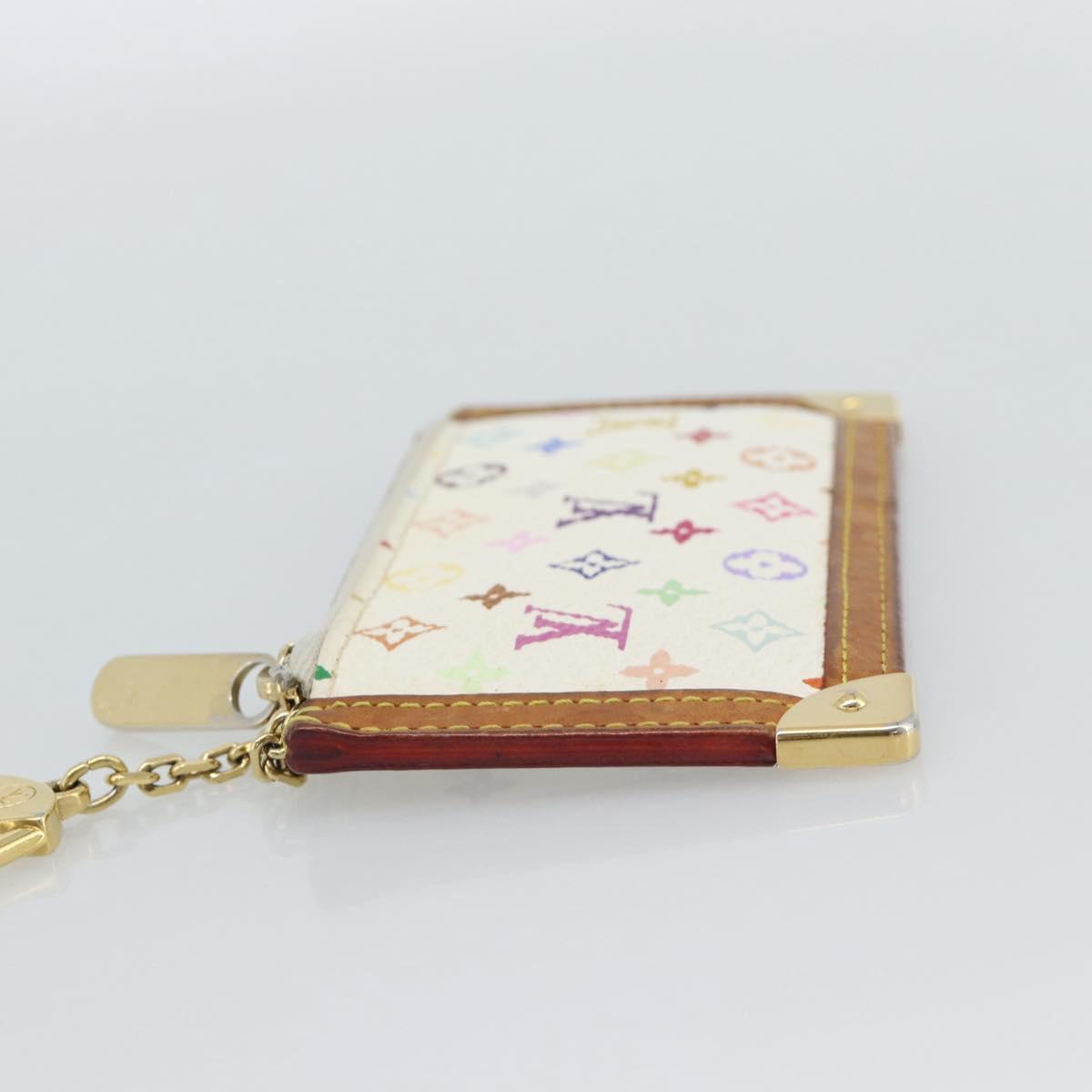 LOUIS VUITTON Monogram Multicolor Pochette Cles Purse White M92655 Auth 186408