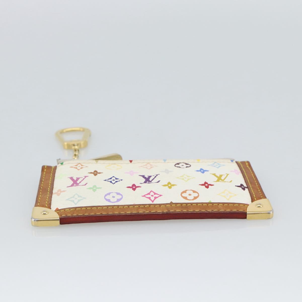 LOUIS VUITTON Monogram Multicolor Pochette Cles Purse White M92655 Auth 186408