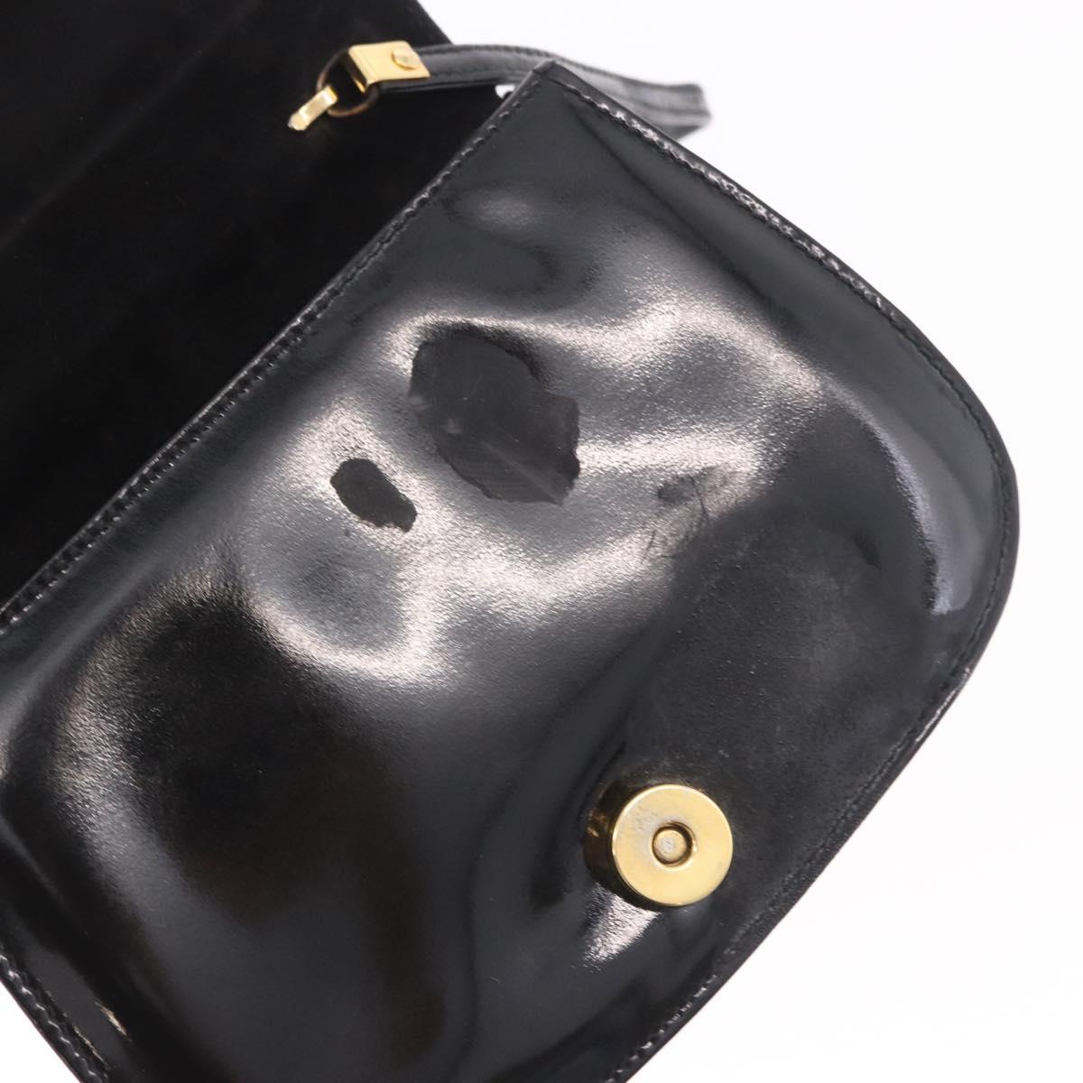 GUCCI Hand Bag Patent leather 2way Black Auth 186418