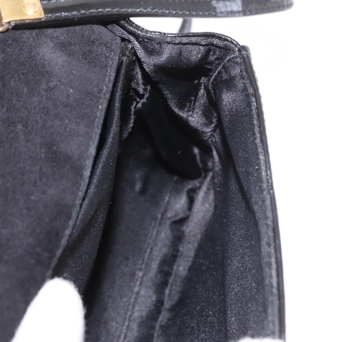 GUCCI Hand Bag Patent leather 2way Black Auth 186418