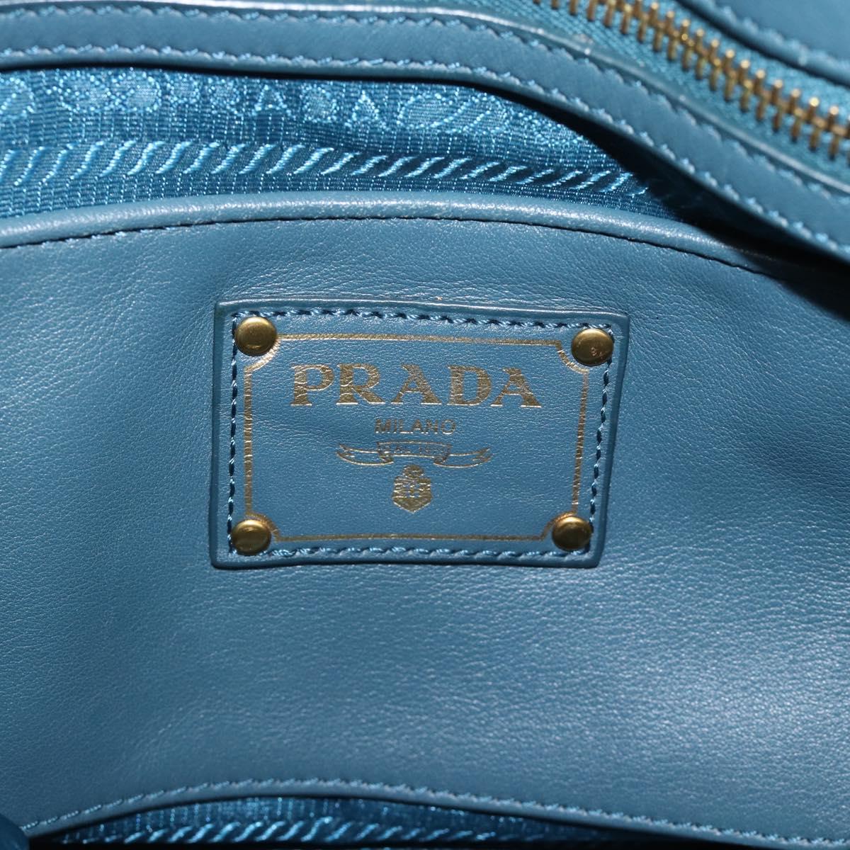 PRADA Gathered Hand Bag Nylon 2way Green Gold Auth 186425V