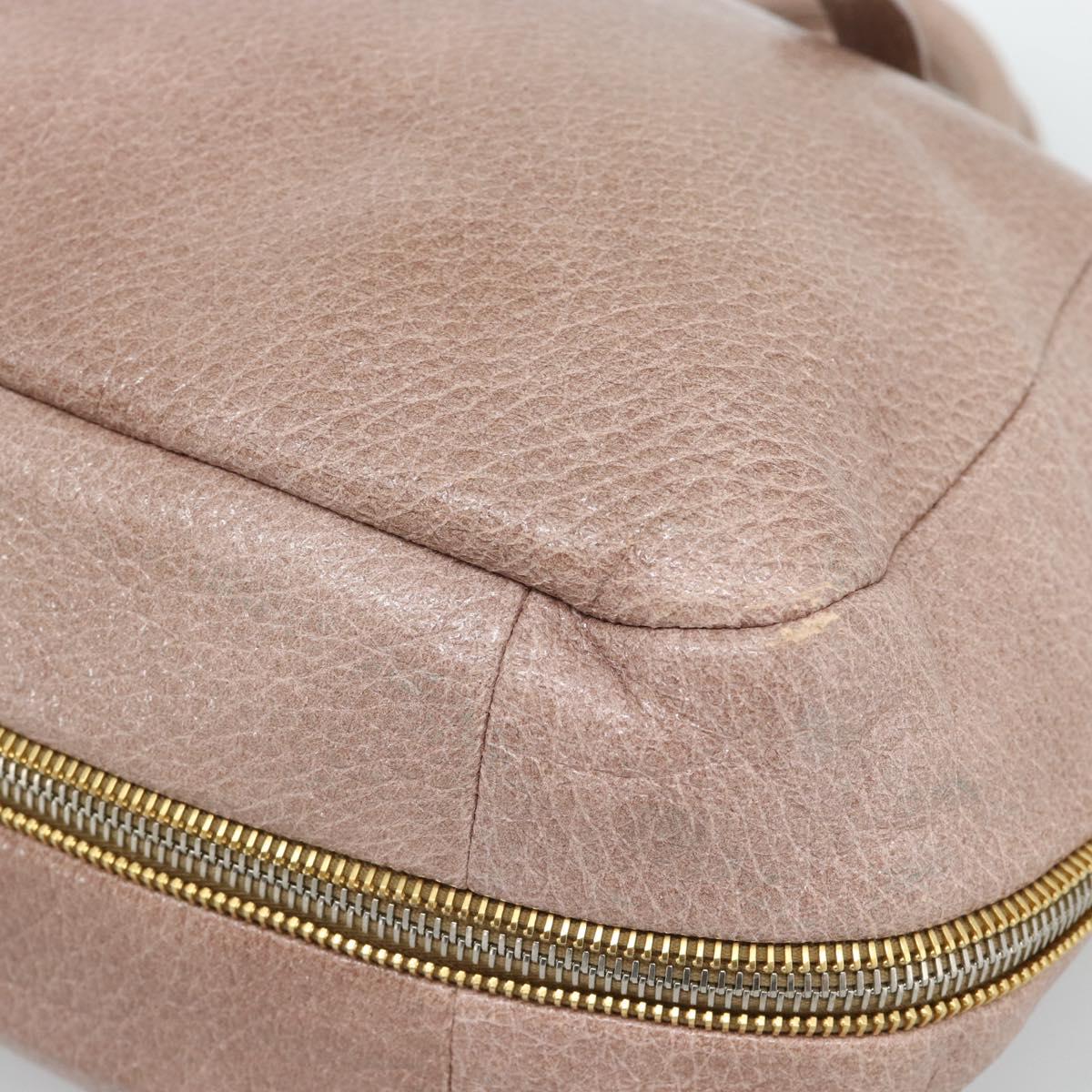 PRADA Hand Bag Vittero Dino Leather Pink Gold Silver Auth 186426V