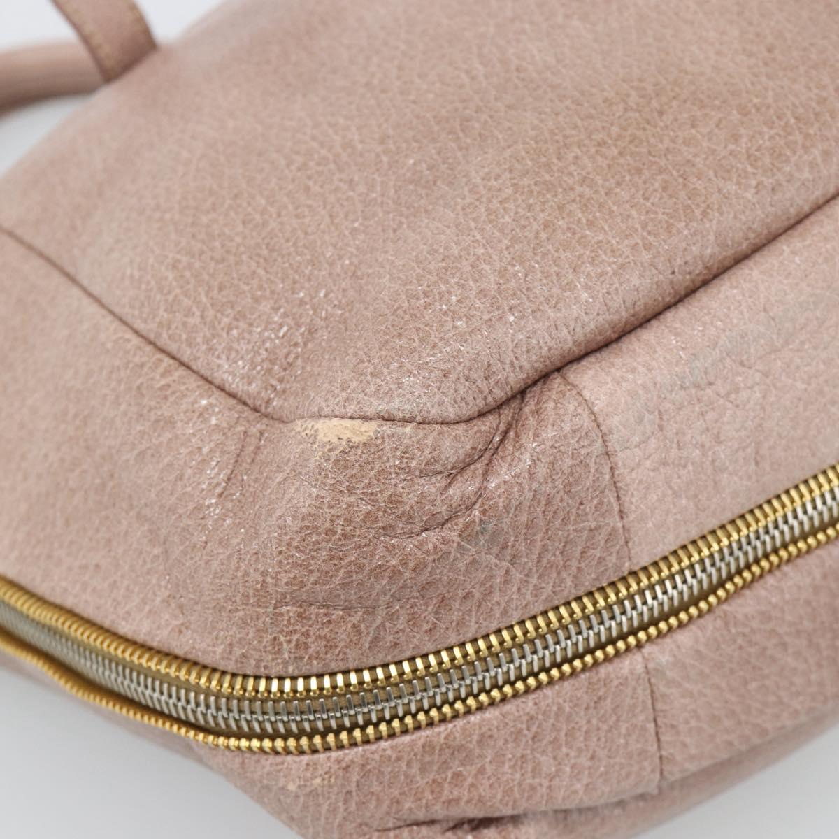 PRADA Hand Bag Vittero Dino Leather Pink Gold Silver Auth 186426V