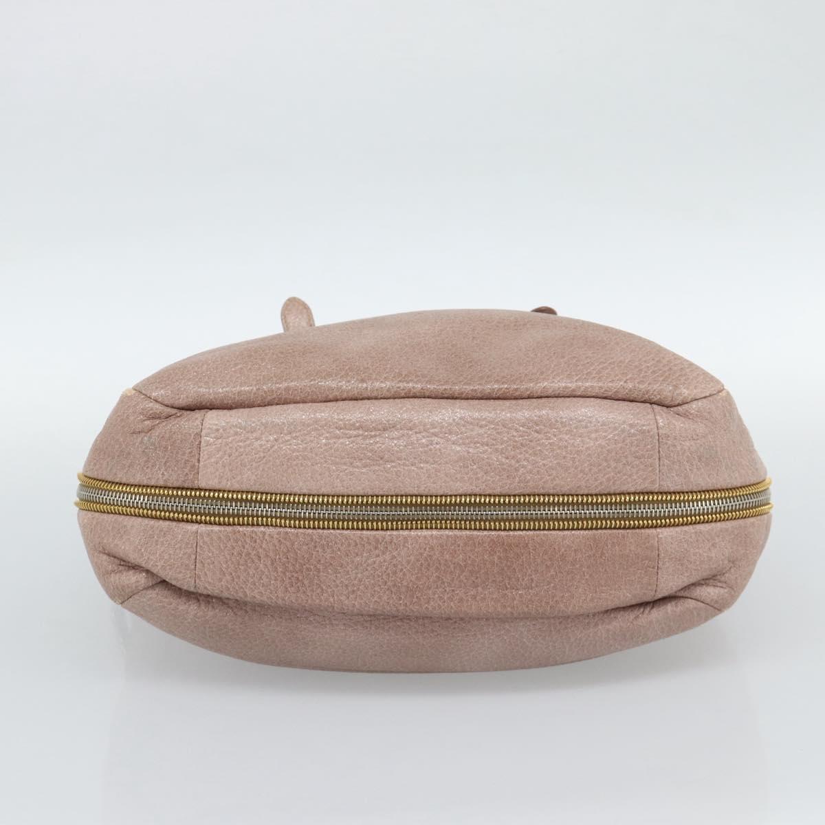 PRADA Hand Bag Vittero Dino Leather Pink Gold Silver Auth 186426V