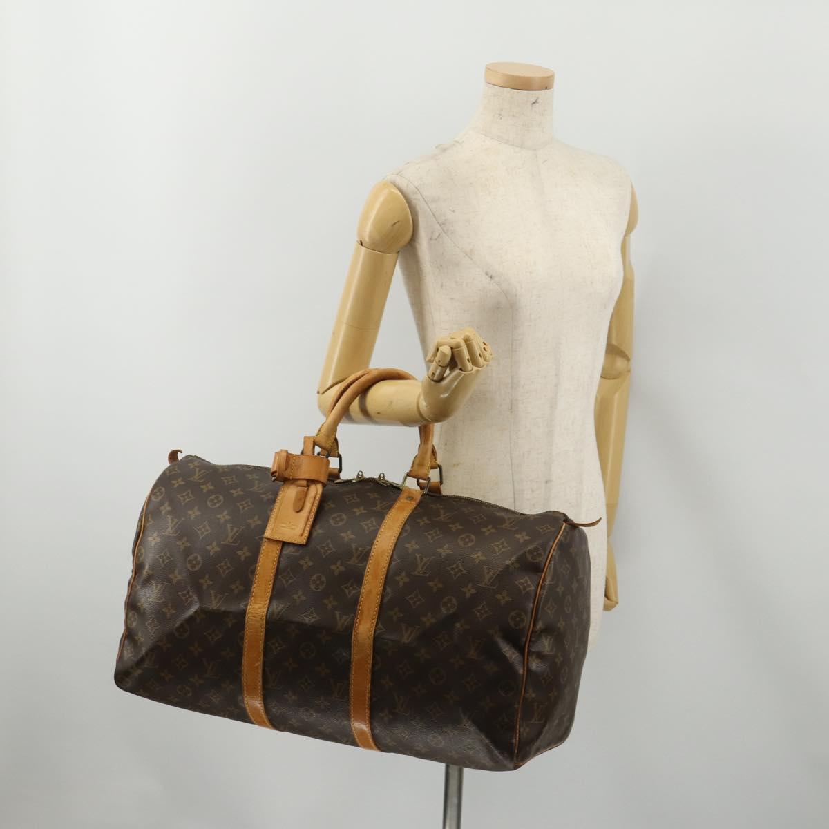 LOUIS VUITTON Monogram Keepall 50 Boston Bag M41426 LV Auth 186453